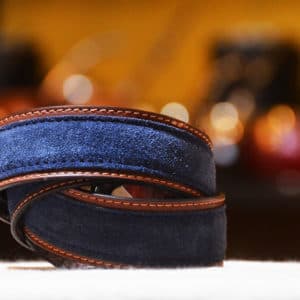 Cinto descarne azul con cuero