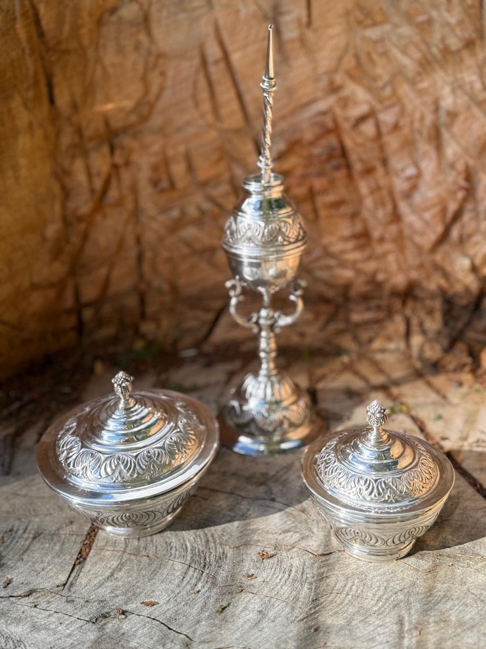 Mate de copa, yerbera y azucarera
