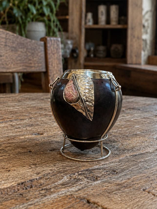 Mate de calabaza con piedra